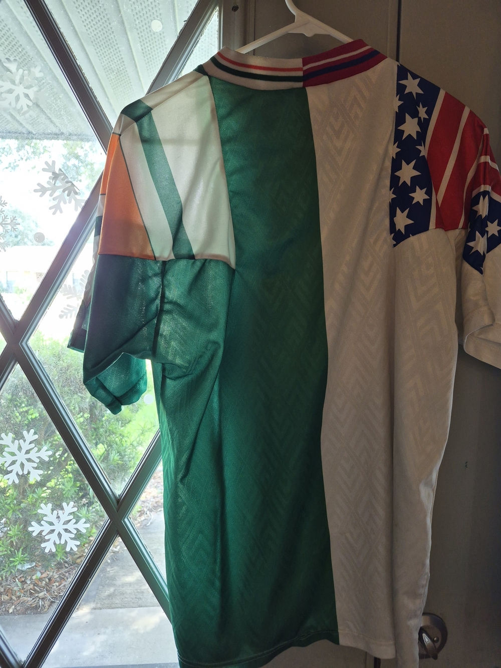 O'Neill Ireland Green White Multicolor Flag-Detail Soccer Jersey